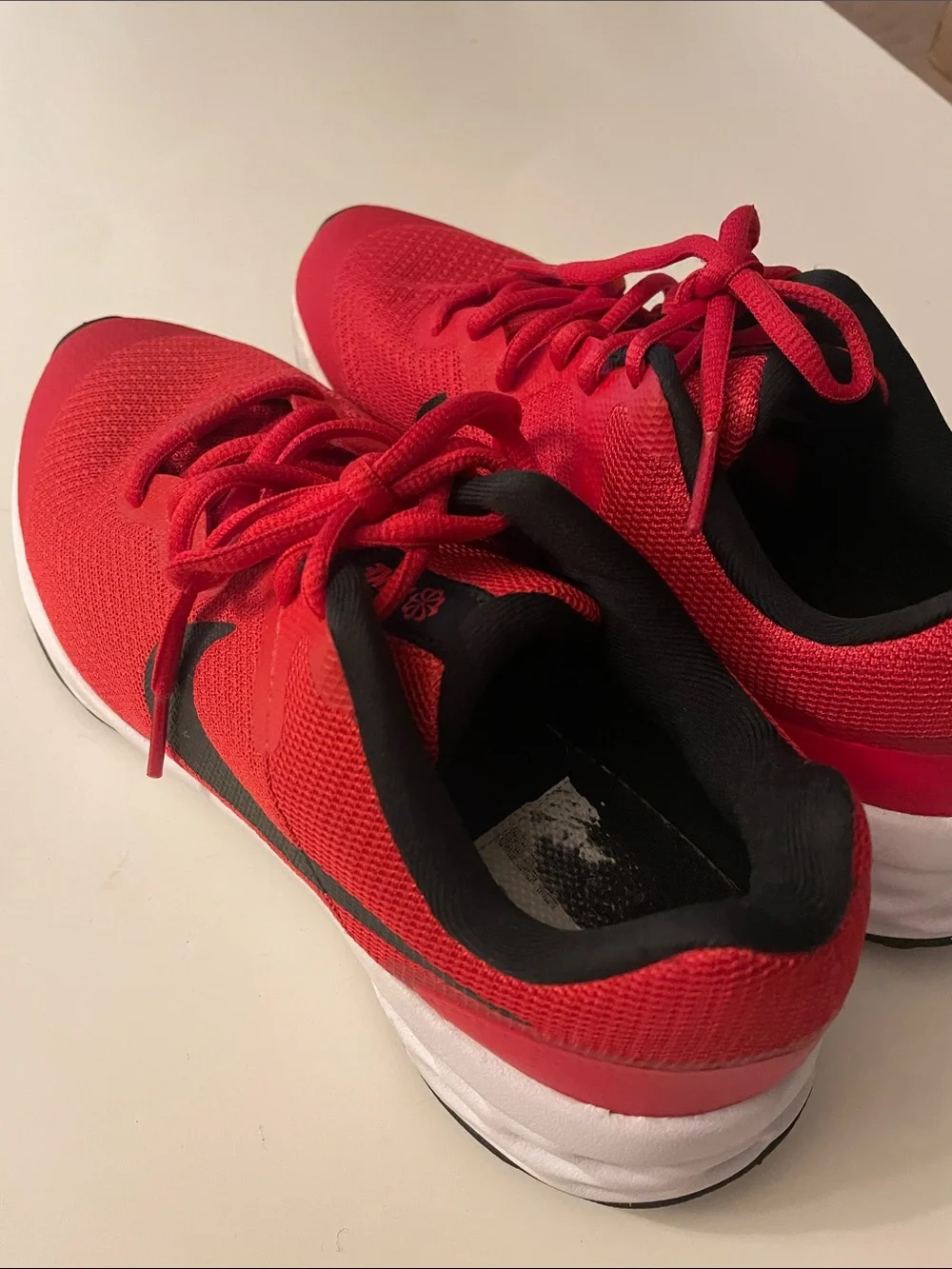 Nike Red and Black Kids Sneakers with White Sole NWT